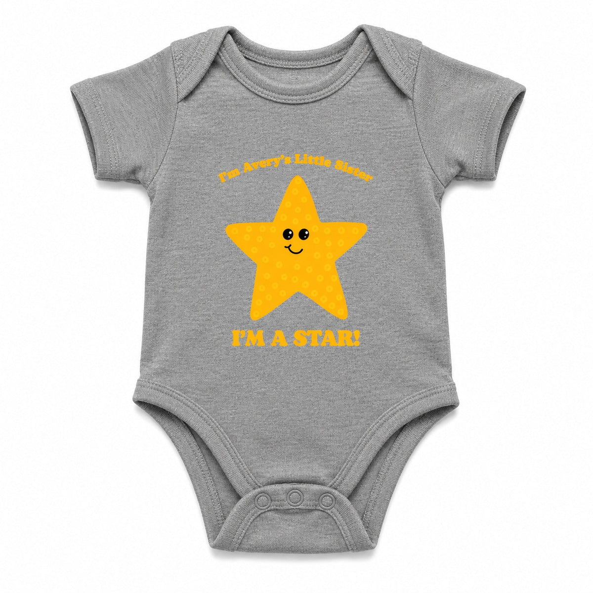 I Am Star Grey baby onesie
