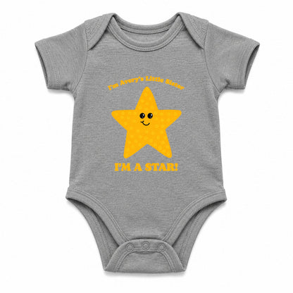 I Am Star Grey baby onesie