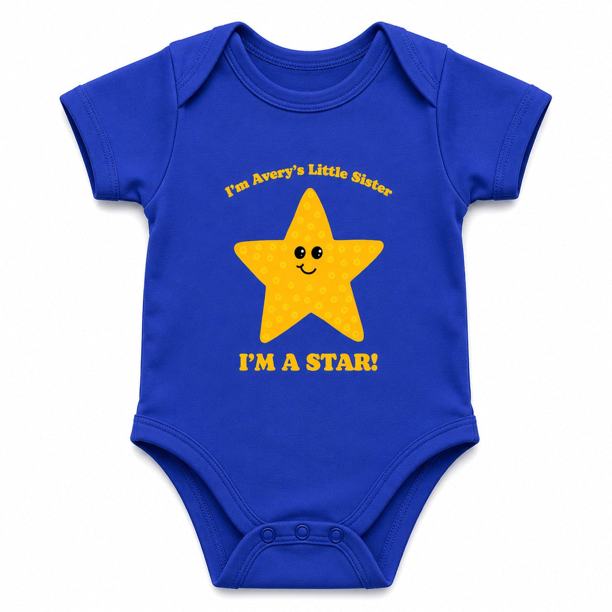 I Am Star Royal Blue baby onesie