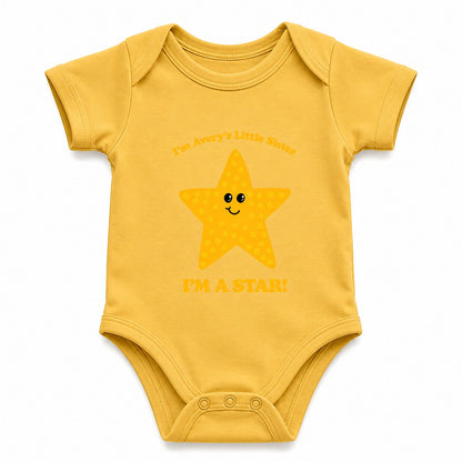I Am Star Yellow baby onesie