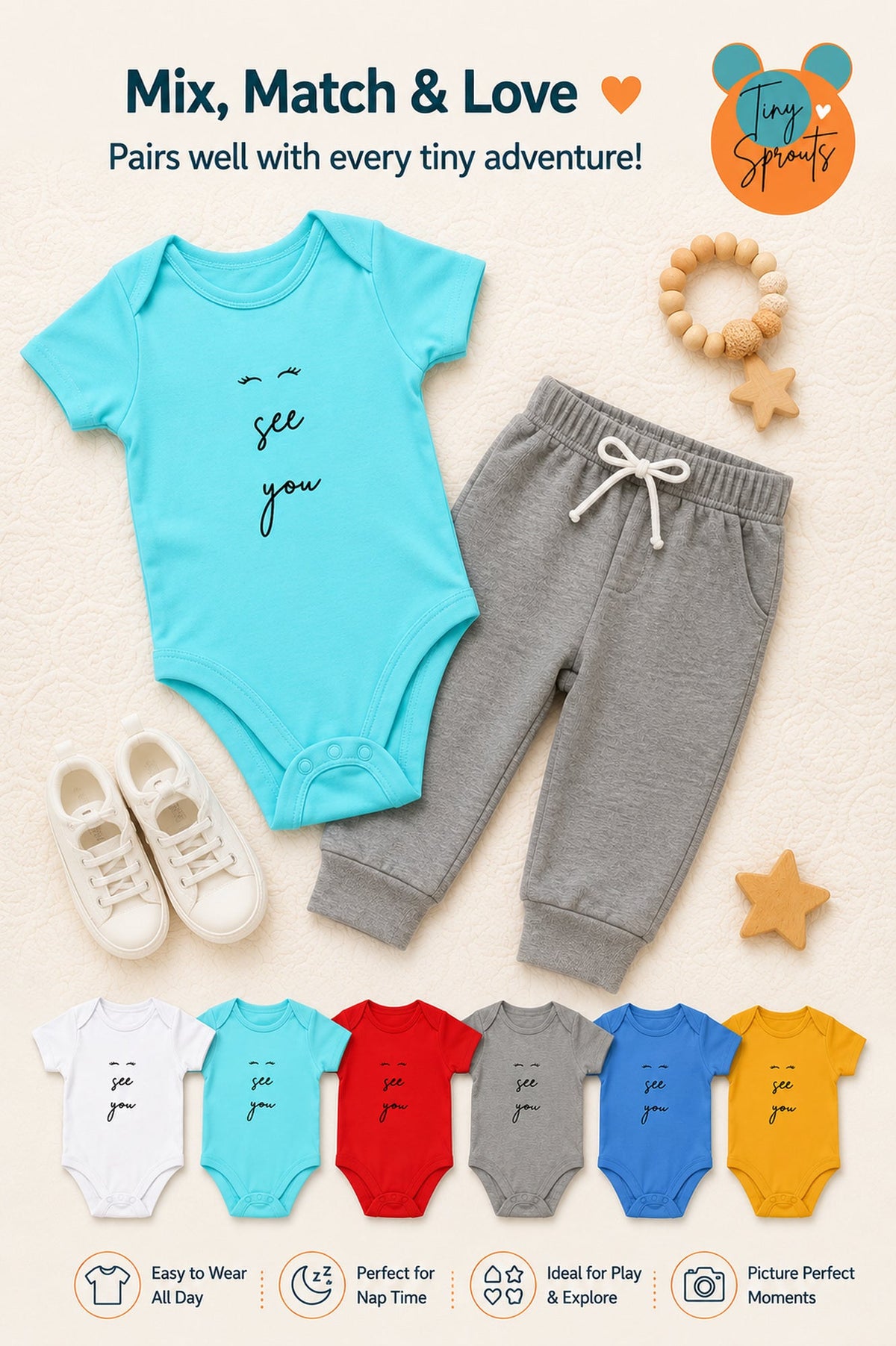 I See You baby onesie detail 6
