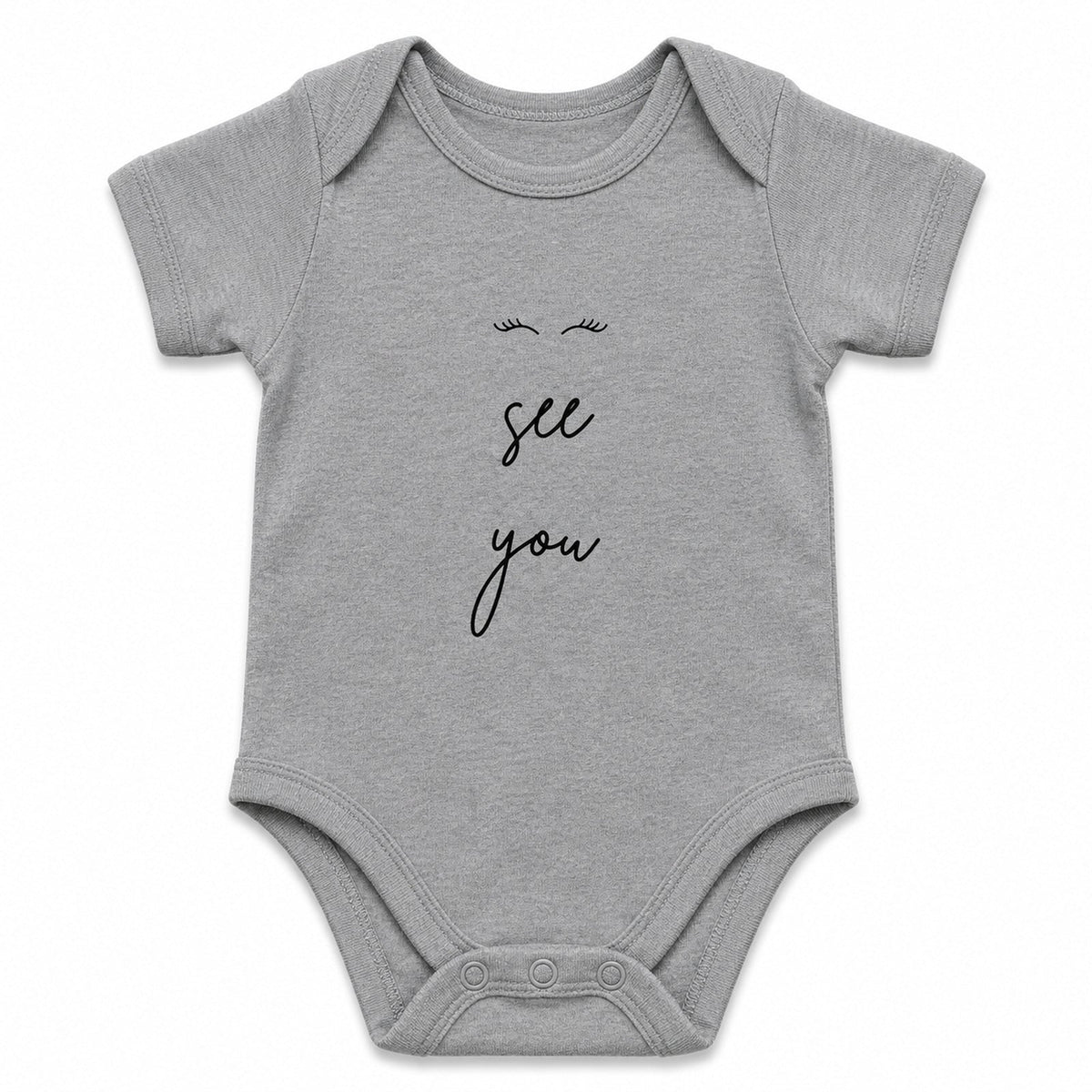 I See You Grey baby onesie
