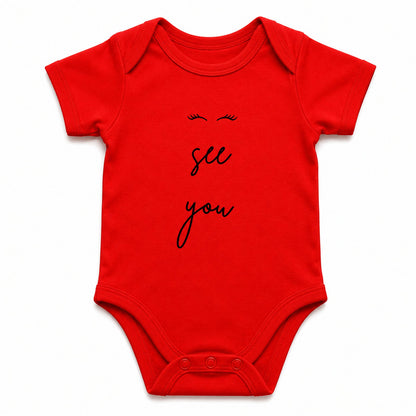 I See You Red baby onesie