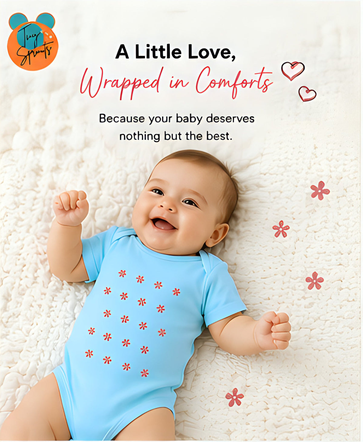 Mini Flowers baby onesie detail 8