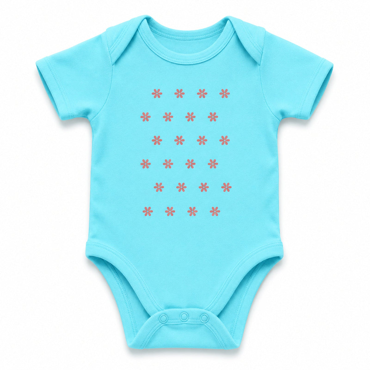 Mini Flowers Sky Blue baby onesie