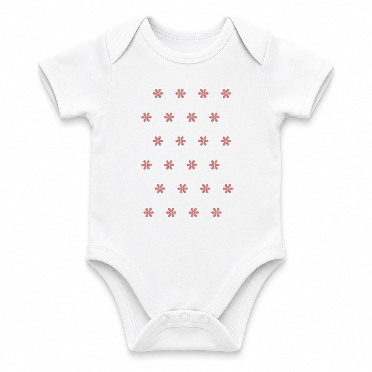 Mini Flowers White baby onesie