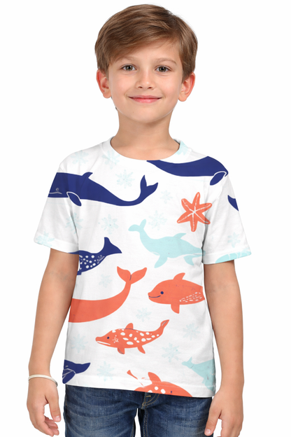 Tiny Sprouts Kids Tshirt AOP - OceanWhale theme
