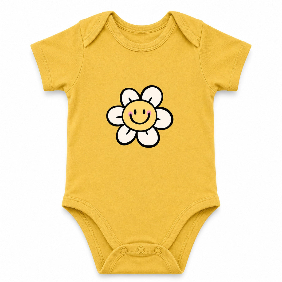 Smiling Flower Yellow baby onesie