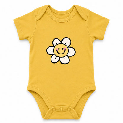 Smiling Flower Yellow baby onesie