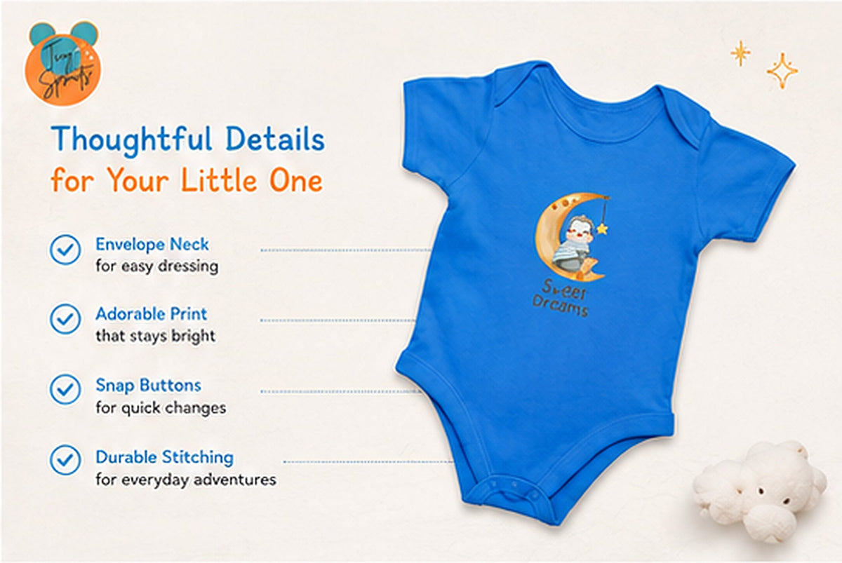 Sweet Dreams baby onesie detail 4