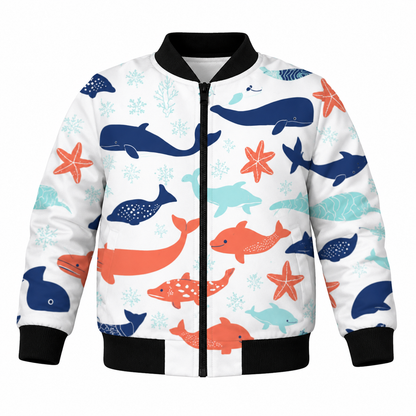 Tiny Sprouts Ocean Whale kids bomber jacket
