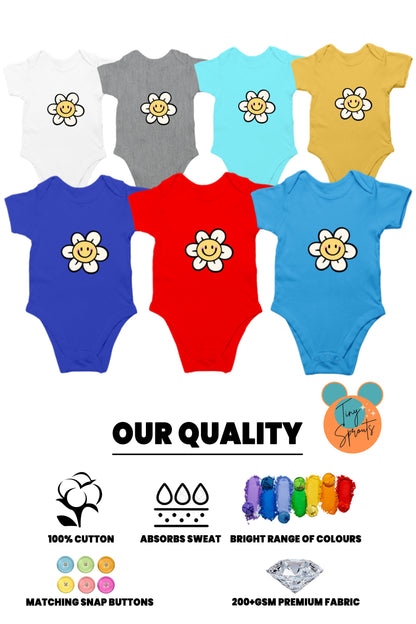 TinySprout’s Adorable Onesie Sets for Babies - Smiling Flower - baby clothing set