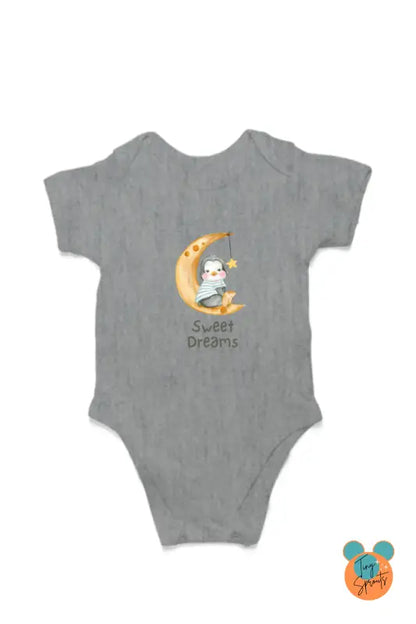 TinySprout’s Adorable Onesie Sets for Babies - Sweet dreams - Grey Melange / 6-12Months - baby clothing set