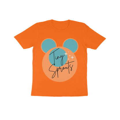 TinySprout’s Kids Round Neck T-shirt - Brand - Orange / 8 - Kids clothing set