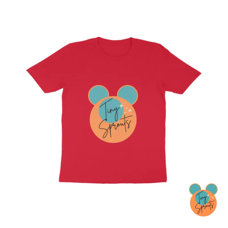 TinySprout’s Kids Round Neck T-shirt - Red / 8 - Kids clothing set