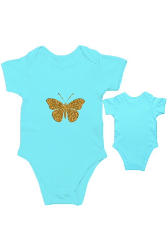 TinySprout’s Sleep Onesie for Babies – Golden butterfly Theme - baby clothing set