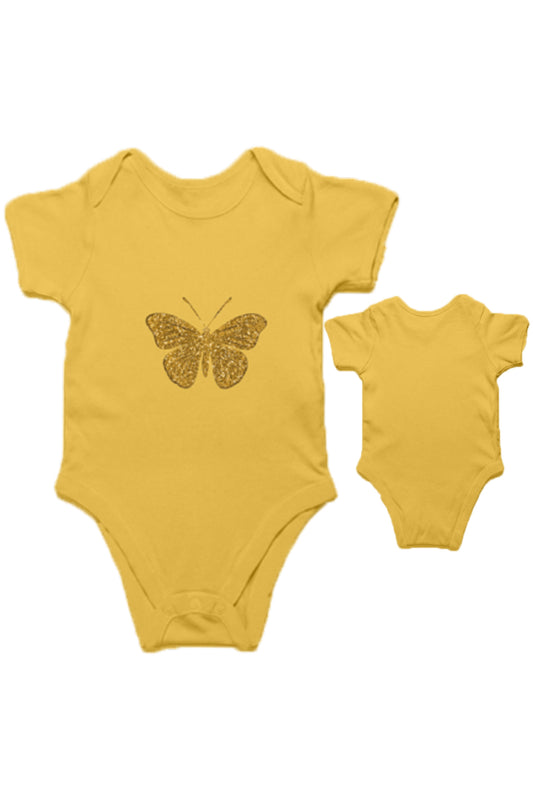 TinySprout’s Sleep Onesie for Babies – Golden butterfly Theme - baby clothing set