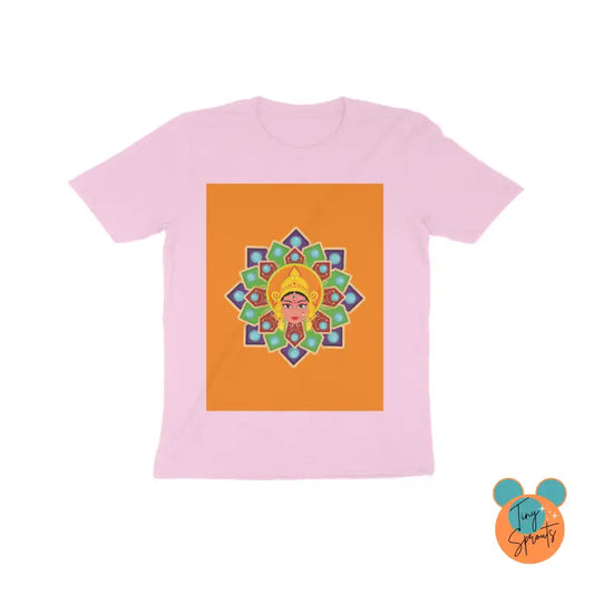 TinySprout’s T-Shirt for Kids - Girls - Rangoli theme (8,10,12,14) - Light Pink / 8 - Girls Clothings Set