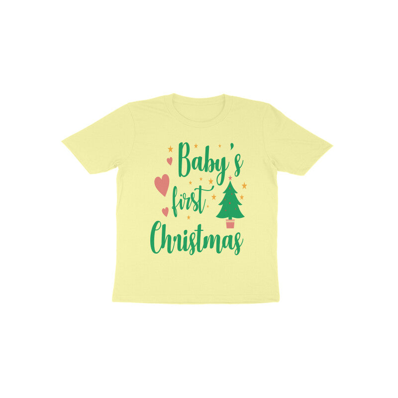 TinySprouts Toddler T-shirt - 1st Christmas - Butter Yellow / 1