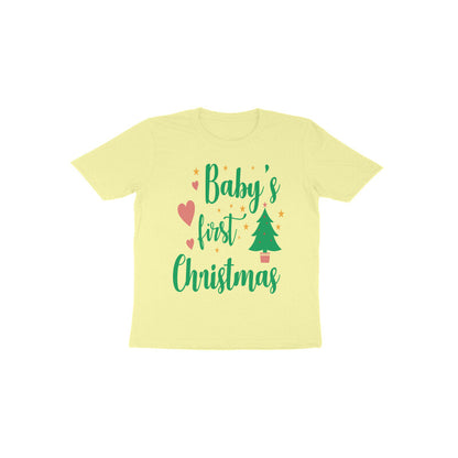 TinySprouts Toddler T-shirt - 1st Christmas - Butter Yellow / 1