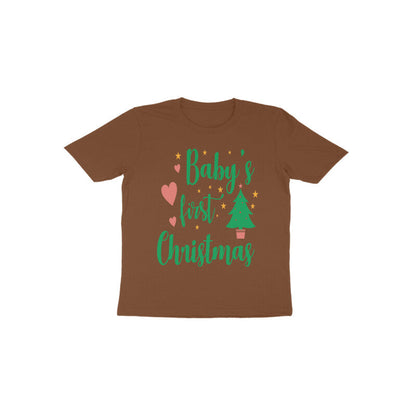 TinySprouts Toddler T-shirt - 1st Christmas - Coffee Brown / 1