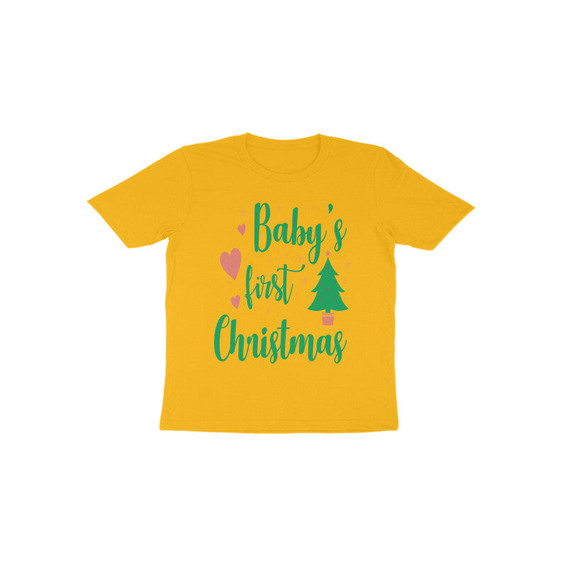 TinySprouts Toddler T-shirt - 1st Christmas - Golden Yellow / 1