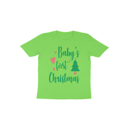 TinySprouts Toddler T-shirt - 1st Christmas - Liril Green / 1