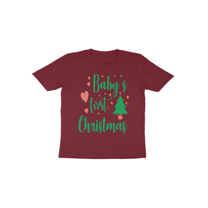 TinySprouts Toddler T-shirt - 1st Christmas - Maroon / 1