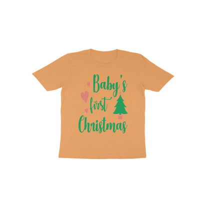 TinySprouts Toddler T-shirt - 1st Christmas - Mustard Yellow / 1