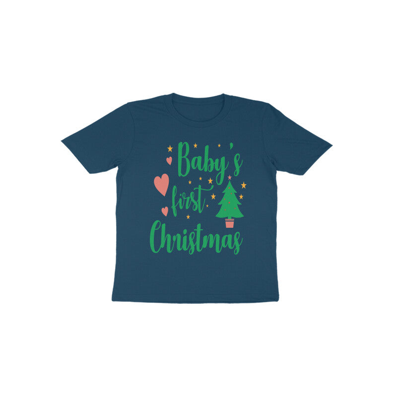 TinySprouts Toddler T-shirt - 1st Christmas - Navy Blue / 1