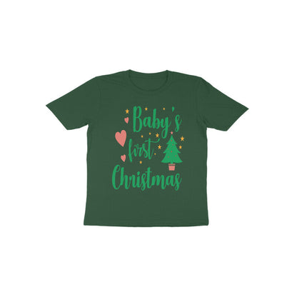 TinySprouts Toddler T-shirt - 1st Christmas - Olive Green / 1