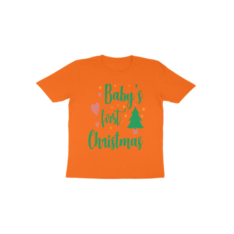 TinySprouts Toddler T-shirt - 1st Christmas - Orange / 1