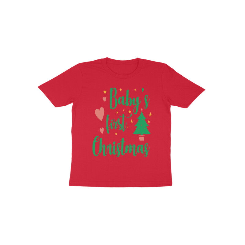 TinySprouts Toddler T-shirt - 1st Christmas - Red / 1