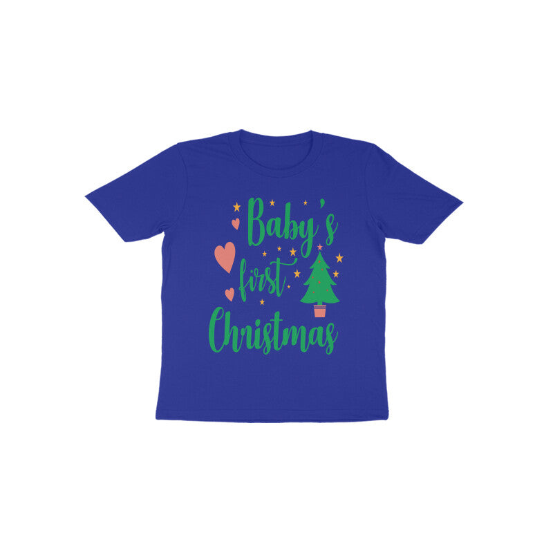 TinySprouts Toddler T-shirt - 1st Christmas - Royal Blue / 1