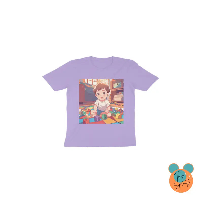 TinySprout’s Toddler T-shirt - Boy with Toys - Iris Lavender / 1 - baby clothing set