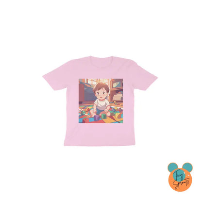 TinySprout’s Toddler T-shirt - Boy with Toys - Light Pink / 1 - baby clothing set