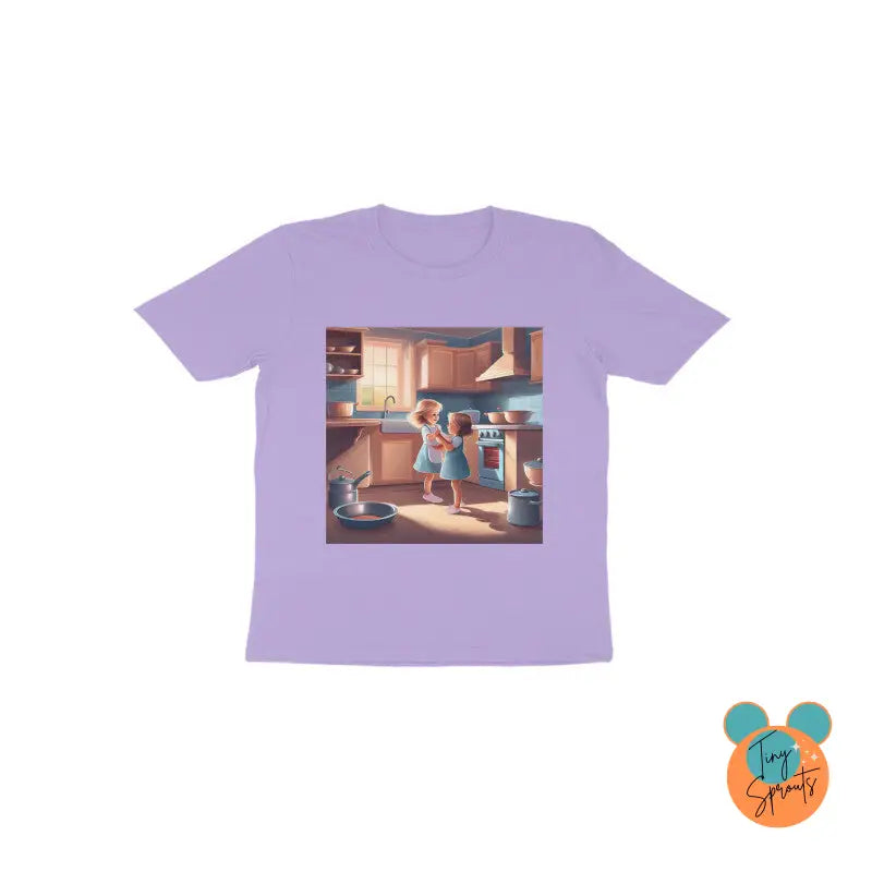 TinySprout’s Toddler T-shirt - Girls in the kitchen - Iris Lavender / 1 - Girls Clothings Set