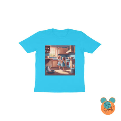 TinySprout’s Toddler T-shirt - Girls in the kitchen - Sky Blue / 1 - Girls Clothings Set