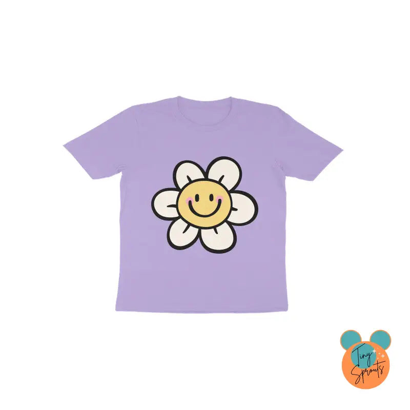 TinySprout’s Toddlers T-shirt - Smiling Flower - Iris Lavender / 1 - baby clothing set