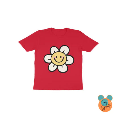 TinySprout’s Toddlers T-shirt - Smiling Flower - Red / 1 - baby clothing set