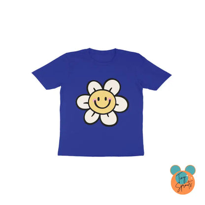 TinySprout’s Toddlers T-shirt - Smiling Flower - Royal Blue / 1 - baby clothing set