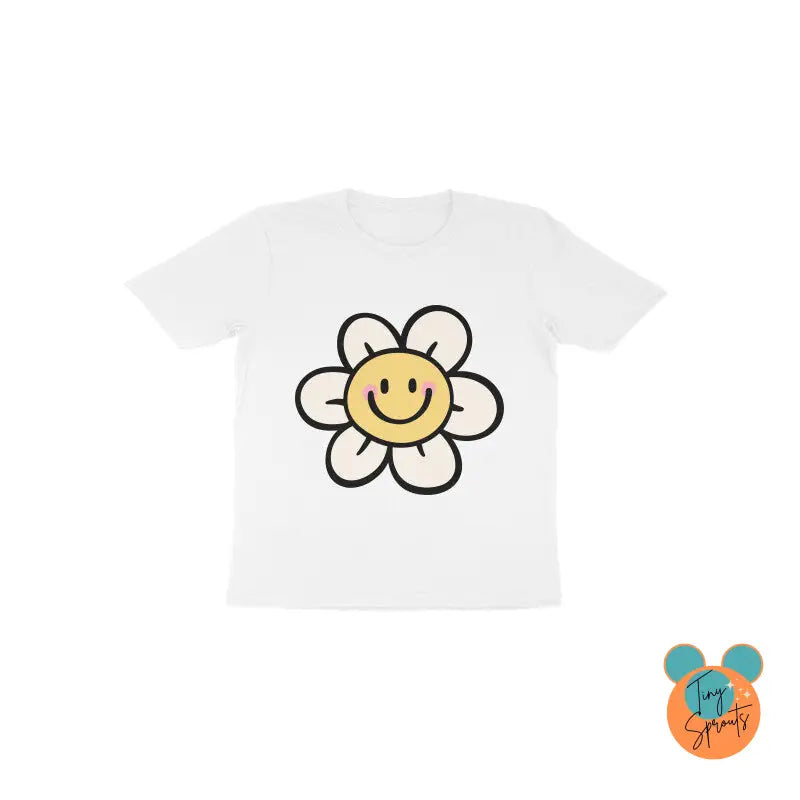 TinySprout’s Toddlers T-shirt - Smiling Flower - White / 1 - baby clothing set