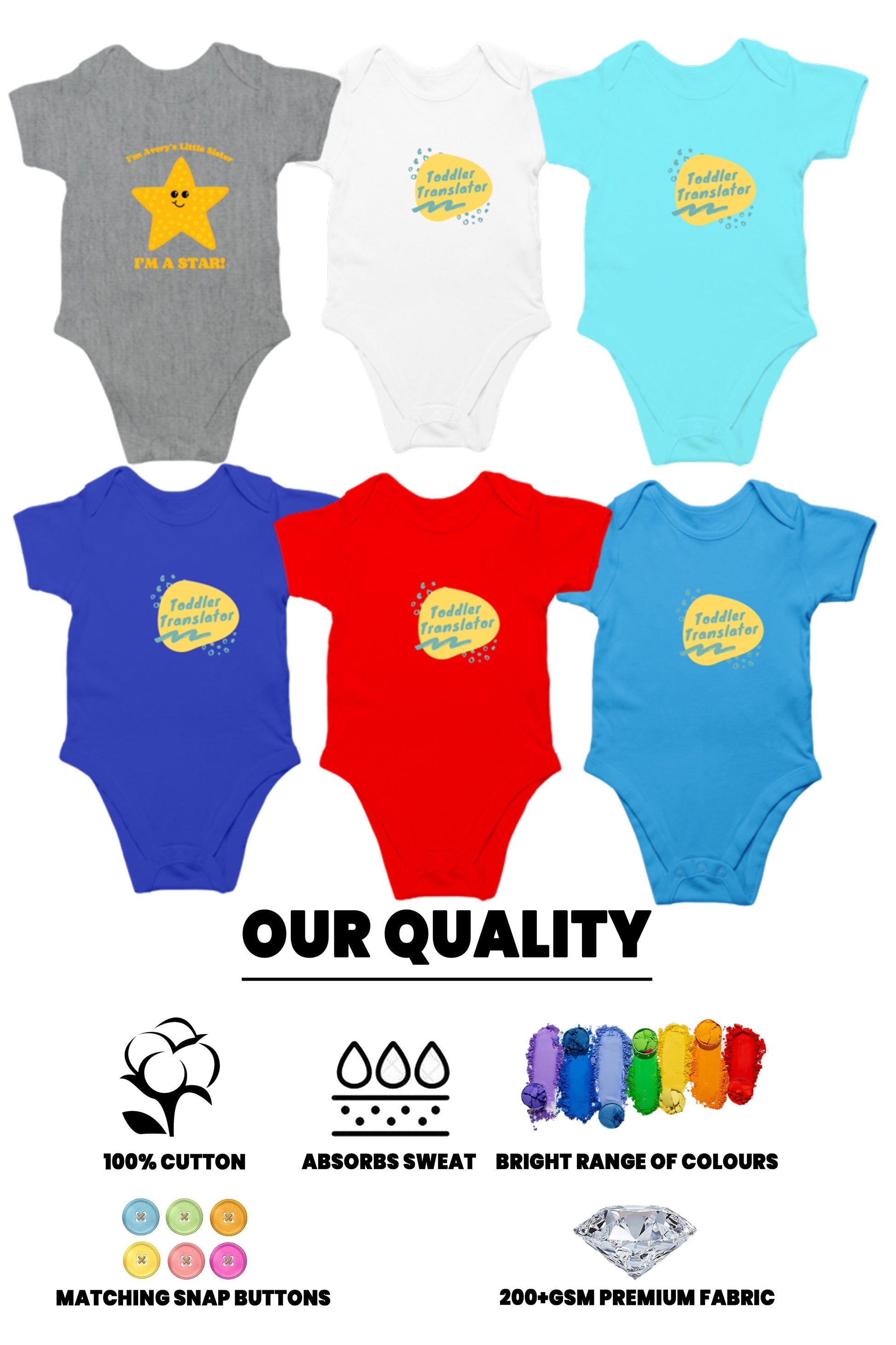 TinySprout’s Vibrant Onesie for Babies - Toddler Translator - baby clothing set