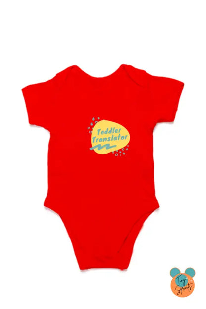 TinySprout’s Vibrant Onesie for Babies - Toddler Translator - Red / 6-12Months - baby clothing set