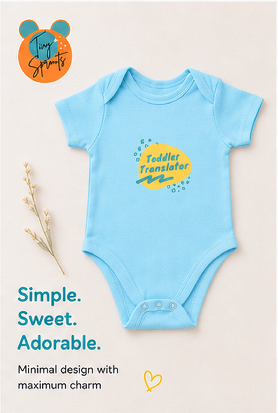Toddler Translator baby onesie detail 4
