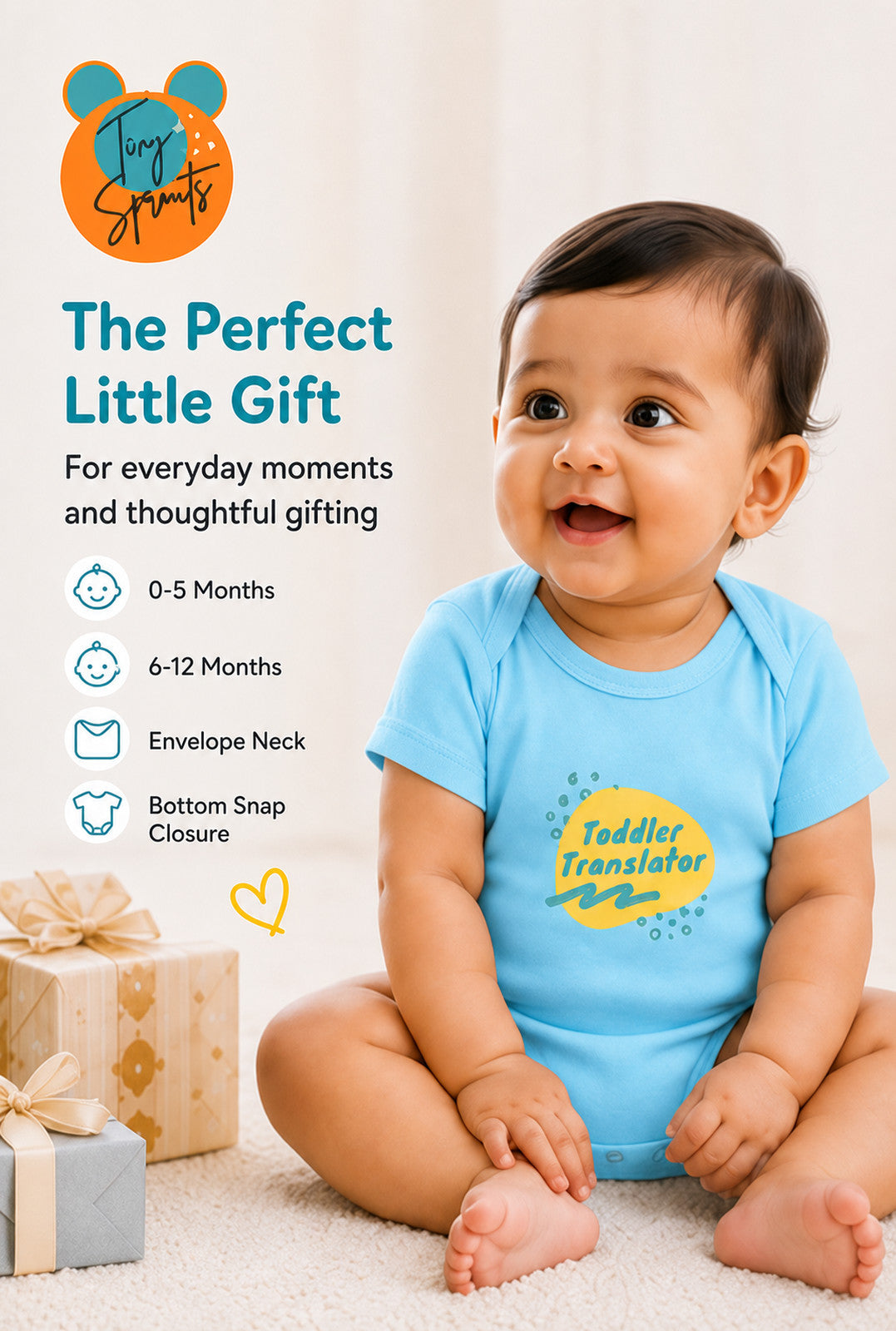 Toddler Translator baby onesie detail 8