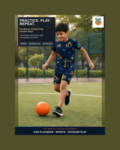 Tiny Sprouts Construction Night Shift Kids AOP Sports Set - detail 6 of 8