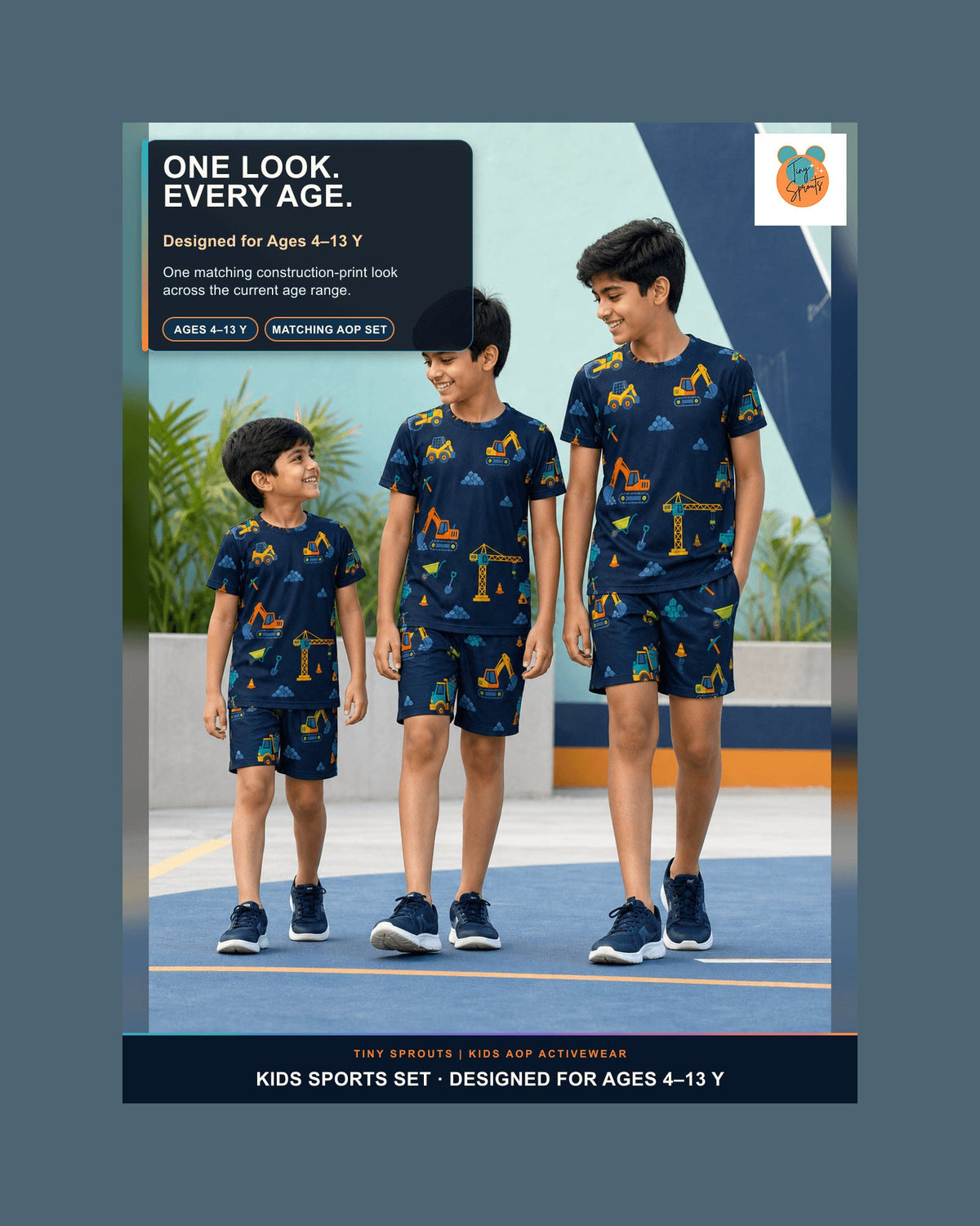 Tiny Sprouts Construction Night Shift Kids AOP Sports Set - detail 7 of 8