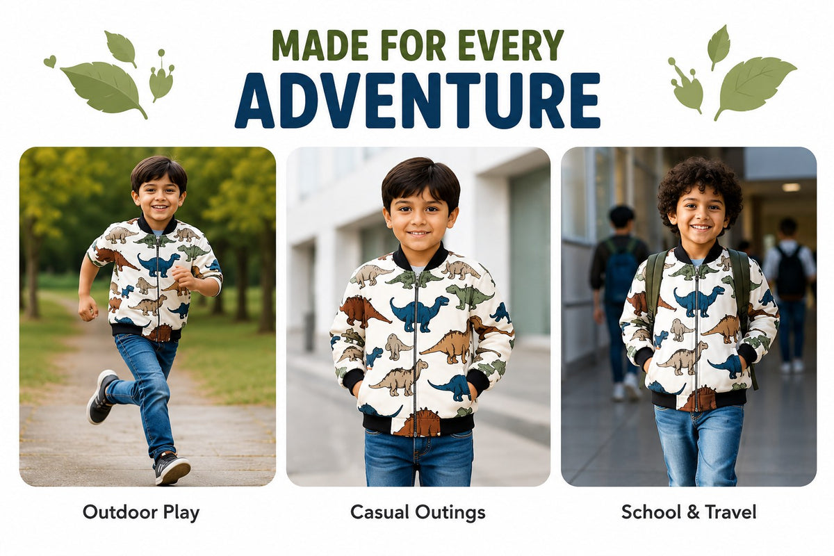 Dino Bomber Jacket – front and back view