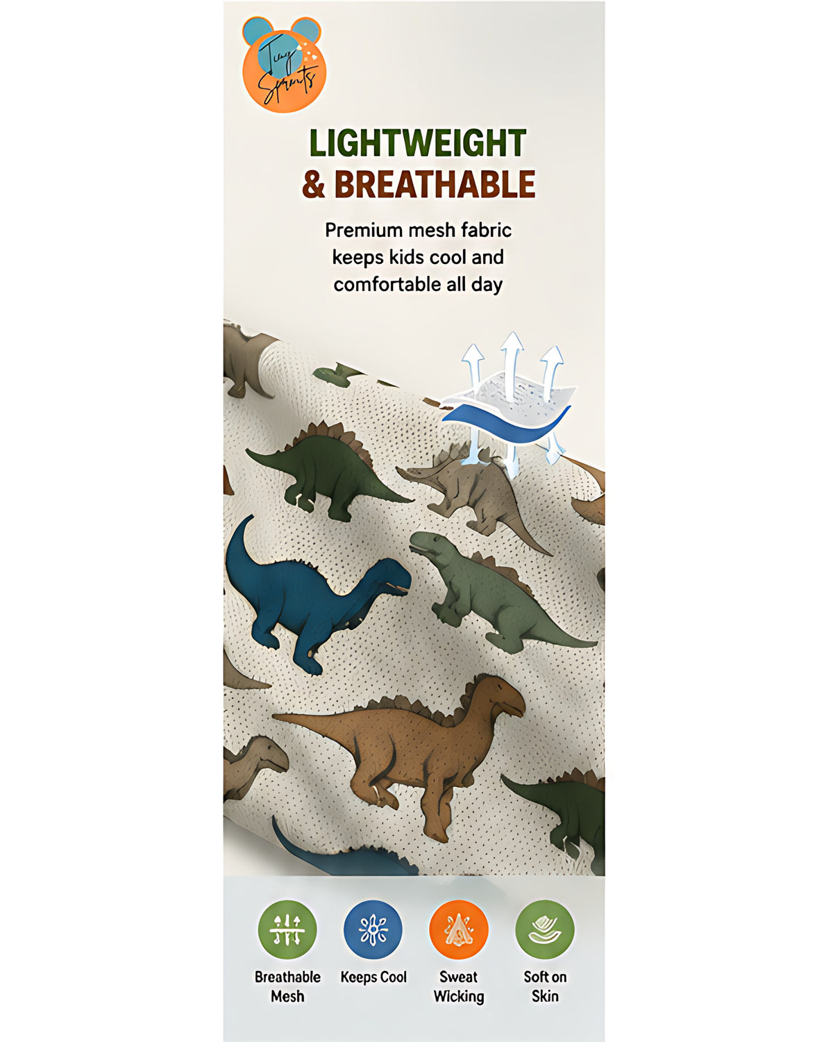 Tiny Sprouts Dino Kids AOP Sports Set - detail 4 of 8